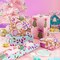 Christmas Wrapping Paper Roll - Mini Roll - 3 Rolls - 17 Inch x 120 Inch Per Roll - Pink & Blue Gingerbread Wrapping Paper Holiday Collection for Xmas Holiday, Party Celebration